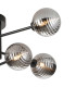 Tivoli Semi Flush Ceiling Tiered 6 Light G9 IP44 Satin Black/Smoke Ribbed Round Glass-5