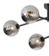 Tivoli Semi Flush Ceiling Tiered 6 Light G9 IP44 Satin Black/Smoke Ribbed Round Glass-7