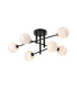 Tivoli Semi Flush Ceiling Tiered 6 Light G9 IP44 Satin Black/Grey Round Marble Effect Glass-1