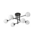 Tivoli Semi Flush Ceiling Tiered 6 Light G9 IP44 Satin Black/Grey Round Marble Effect Glass-4
