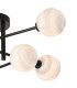 Tivoli Semi Flush Ceiling Tiered 6 Light G9 IP44 Satin Black/Grey Round Marble Effect Glass-5