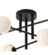 Tivoli Semi Flush Ceiling Tiered 6 Light G9 IP44 Satin Black/Grey Round Marble Effect Glass-6