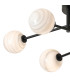 Tivoli Semi Flush Ceiling Tiered 6 Light G9 IP44 Satin Black/Grey Round Marble Effect Glass-7