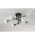 Tivoli Semi Flush Ceiling Tiered 6 Light G9 IP44 Satin Black/Grey Round Marble Effect Glass-8