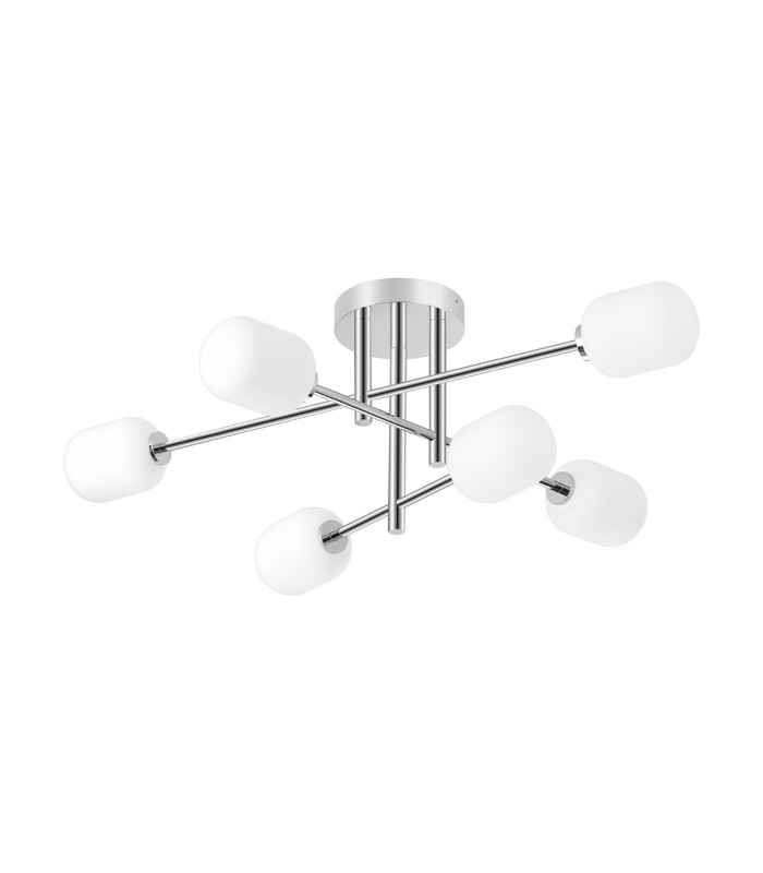 Tivoli Semi Flush Ceiling Tiered 6 Light G9 IP44 Polished Chrome/Opal Smooth Tubular Glass-4