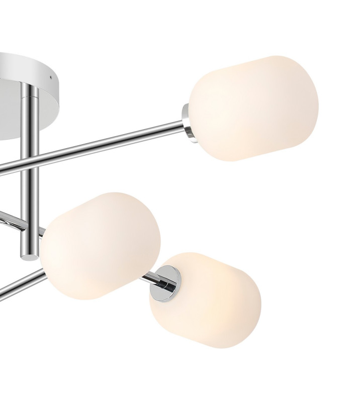 Tivoli Semi Flush Ceiling Tiered 6 Light G9 IP44 Polished Chrome/Opal Smooth Tubular Glass-7