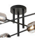 Tivoli Semi Flush Ceiling Tiered 6 Light G9 IP44 Satin Black/Smoke Smooth Tubular Glass-6