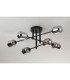 Tivoli Semi Flush Ceiling Tiered 6 Light G9 IP44 Satin Black/Smoke Smooth Tubular Glass-8