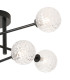 Tivoli Semi Flush Ceiling Tiered 6 Light G9 IP44 Satin Black/Clear Cross Pattern Round Glass-6