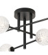 Tivoli Semi Flush Ceiling Tiered 6 Light G9 IP44 Satin Black/Clear Cross Pattern Round Glass-8