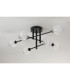 Tivoli Semi Flush Ceiling Tiered 6 Light G9 IP44 Satin Black/Clear Cross Pattern Round Glass-9