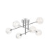 Tivoli Semi Flush Ceiling Tiered 6 Light G9 IP44 Polished Chrome/Clear Dune Effect Round Glass-1