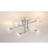 Tivoli Semi Flush Ceiling Tiered 6 Light G9 IP44 Polished Chrome/Clear Dune Effect Round Glass-3