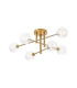 Tivoli Semi Flush Ceiling Tiered 6 Light G9 IP44 Brass Gold/Clear Waved Round Glass-1