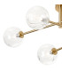 Tivoli Semi Flush Ceiling Tiered 6 Light G9 IP44 Brass Gold/Clear Waved Round Glass-7