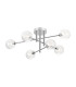 Tivoli Semi Flush Ceiling Tiered 6 Light G9 IP44 Polished Chrome/Clear Swirl Round Glass-1