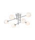 Tivoli Semi Flush Ceiling Tiered 6 Light G9 IP44 Polished Chrome/White Two-Tone Snow Specks Round Glass-1