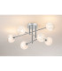 Tivoli Semi Flush Ceiling Tiered 6 Light G9 IP44 Polished Chrome/White Two-Tone Snow Specks Round Glass-3