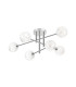 Tivoli Semi Flush Ceiling Tiered 6 Light G9 IP44 Polished Chrome/White Two-Tone Snow Specks Round Glass-4