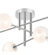 Tivoli Semi Flush Ceiling Tiered 6 Light G9 IP44 Polished Chrome/White Two-Tone Snow Specks Round Glass-6
