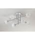 Tivoli Semi Flush Ceiling Tiered 6 Light G9 IP44 Polished Chrome/White Two-Tone Snow Specks Round Glass-8