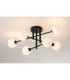 Tivoli Semi Flush Ceiling Tiered 6 Light G9 IP44 Satin Black/Opal Round Segment Glass-3