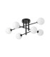 Tivoli Semi Flush Ceiling Tiered 6 Light G9 IP44 Satin Black/Opal Round Segment Glass-4