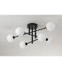 Tivoli Semi Flush Ceiling Tiered 6 Light G9 IP44 Satin Black/Opal Round Segment Glass-8