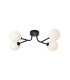 Tivoli Linear Semi Flush Ceiling 4 Light G9 IP44 Satin Black/Opal Smooth Round Glass-1