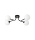 Tivoli Linear Semi Flush Ceiling 4 Light G9 IP44 Satin Black/Opal Smooth Round Glass-4