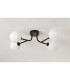 Tivoli Linear Semi Flush Ceiling 4 Light G9 IP44 Satin Black/Opal Smooth Round Glass-6