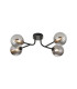 Tivoli Linear Semi Flush Ceiling 4 Light G9 IP44 Satin Black/Smoke Ribbed Round Glass-1