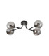 Tivoli Linear Semi Flush Ceiling 4 Light G9 IP44 Satin Black/Smoke Ribbed Round Glass-4