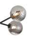Tivoli Linear Semi Flush Ceiling 4 Light G9 IP44 Satin Black/Smoke Ribbed Round Glass-5