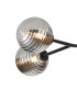 Tivoli Linear Semi Flush Ceiling 4 Light G9 IP44 Satin Black/Smoke Ribbed Round Glass-6