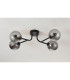 Tivoli Linear Semi Flush Ceiling 4 Light G9 IP44 Satin Black/Smoke Ribbed Round Glass-7