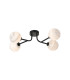 Tivoli Linear Semi Flush Ceiling 4 Light G9 IP44 Satin Black/Grey Round Marble Effect Glass-1