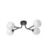 Tivoli Linear Semi Flush Ceiling 4 Light G9 IP44 Satin Black/Grey Round Marble Effect Glass-4