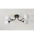 Tivoli Linear Semi Flush Ceiling 4 Light G9 IP44 Satin Black/Grey Round Marble Effect Glass-8