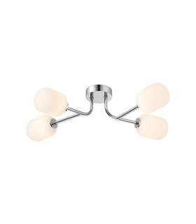 Tivoli Linear Semi Flush Ceiling 4 Light G9 IP44 Polished Chrome/Opal Smooth Tubular Glass-1
