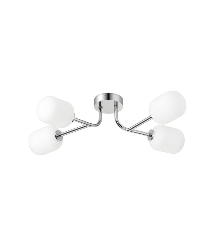 Tivoli Linear Semi Flush Ceiling 4 Light G9 IP44 Polished Chrome/Opal Smooth Tubular Glass-4