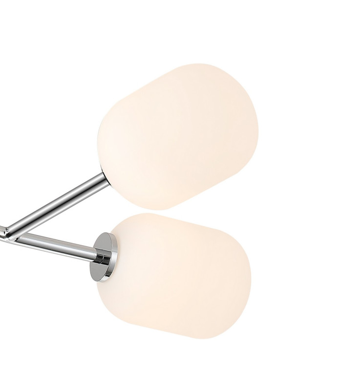 Tivoli Linear Semi Flush Ceiling 4 Light G9 IP44 Polished Chrome/Opal Smooth Tubular Glass-5