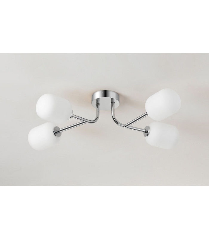 Tivoli Linear Semi Flush Ceiling 4 Light G9 IP44 Polished Chrome/Opal Smooth Tubular Glass-7