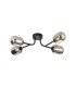 Tivoli Linear Semi Flush Ceiling 4 Light G9 IP44 Satin Black/Smoke Smooth Tubular Glass-1