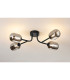 Tivoli Linear Semi Flush Ceiling 4 Light G9 IP44 Satin Black/Smoke Smooth Tubular Glass-3