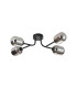 Tivoli Linear Semi Flush Ceiling 4 Light G9 IP44 Satin Black/Smoke Smooth Tubular Glass-4