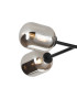 Tivoli Linear Semi Flush Ceiling 4 Light G9 IP44 Satin Black/Smoke Smooth Tubular Glass-6