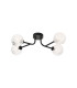Tivoli Linear Semi Flush Ceiling 4 Light G9 IP44 Satin Black/Clear Cross Pattern Round Glass-1
