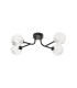 Tivoli Linear Semi Flush Ceiling 4 Light G9 IP44 Satin Black/Clear Cross Pattern Round Glass-4