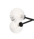 Tivoli Linear Semi Flush Ceiling 4 Light G9 IP44 Satin Black/Clear Cross Pattern Round Glass-5